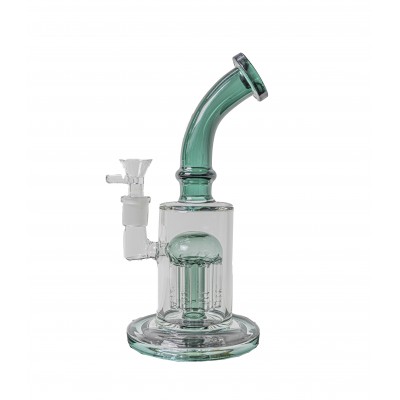 CURVED COLORED NECK JELLYFISH WATER PIPE 9inch