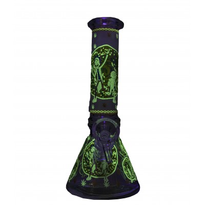 RICK AND MORTY TIME TRAVEL GLASS MINI BEAKER 8inch (GLOW IN DARK)