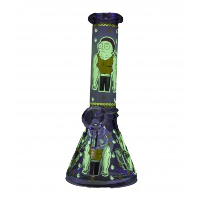 RICK AND MORTY BIG ARMS GLASS MINI BEAKER 8inch (GLOW IN DARK)