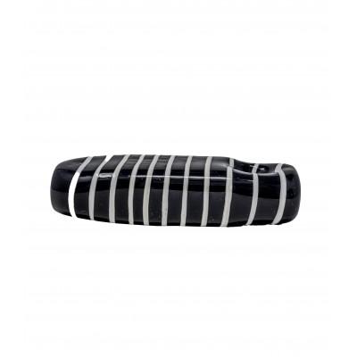ZEBRA CUBED GLASS HAND PIPE 5inch 1CT