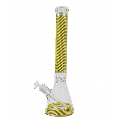 CHECKERED DESIGN BEAKER YELLOW AND BLACK 18inch