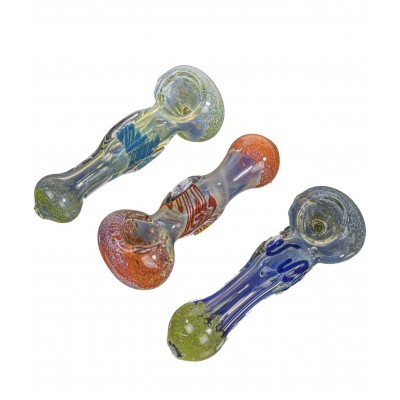 CUBED BODY FRIT GLASS PIPE 3CT/PK