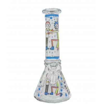 KNEELING RICK GLASS MINI BEAKER 8inch (GLOW IN DARK)