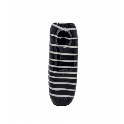 ZEBRA CUBED GLASS HAND PIPE 5inch 1CT