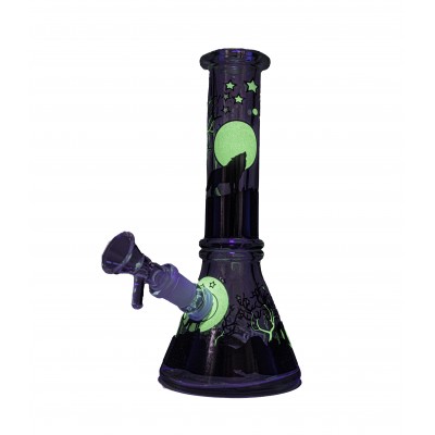 FULL MOON WOLF GLASS MINI BEAKER 8inch - (GLOW IN DARK)