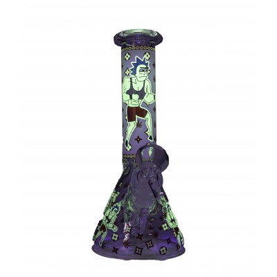 WRESTLER RICK GLASS BEAKER With ICE CATCHER 8inch (GLOW IN DARK)