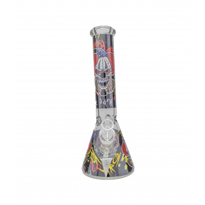 EVIL CLOWN TYPE 2 GLASS BEAKER With ICE CATCHER 14inch (GLOW IN DARK)