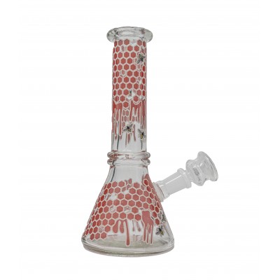 HONEY DRIP GLASS MINI BEAKER 8inch - RED