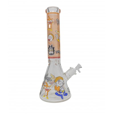 RICK AND MORTY SQUANCHY GLASS BEAKER With ICE CATCHER 14inch