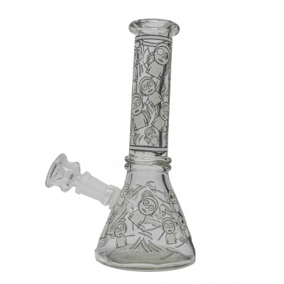 RICK AND MORTY WIDE EYED GLASS BEAKER 8inch (GLOW IN THE DARK)