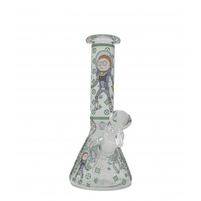 SPACE MARINE MORTY GLASS BEAKER With ICE CATCHER 8inch (GLOW IN DARK)
