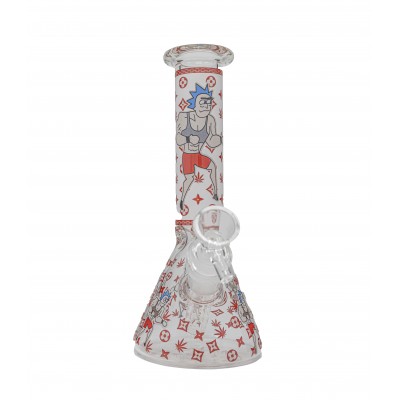 WRESTLER RICK GLASS BEAKER With ICE CATCHER 8inch (GLOW IN DARK)