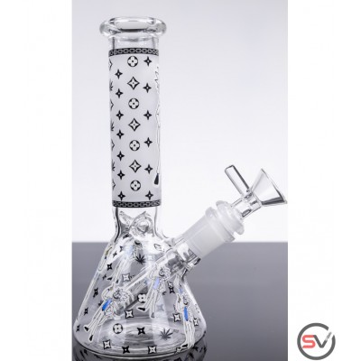 RICK AND MORTY MAD SCIENTIST GLASS BEAKER With ICE CATCHER 8inch (GLOW IN DARK)