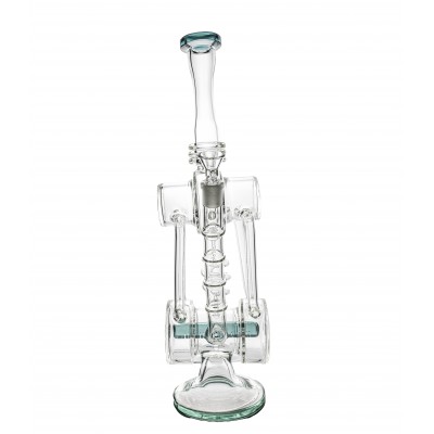 DOUBLE WHEEL PILL PERCULATOR WATER PIPE 16inch