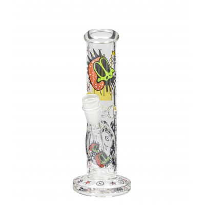 MULTIDESIGN CYLINDER GLASS WATER PIPE 9inch