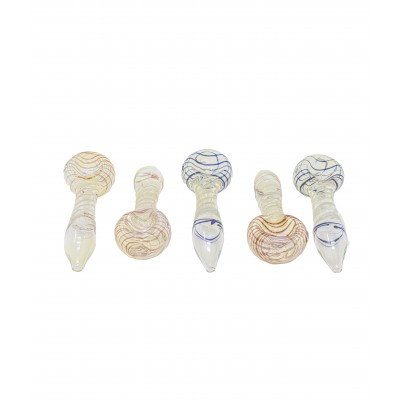 CLEAR BODY SWIRL PIPE 4inch 5CT/PK