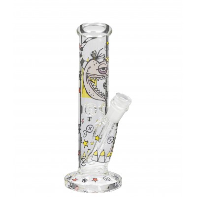 MULTIDESIGN CYLINDER GLASS WATER PIPE 9inch