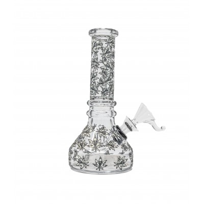 420 LEAF MINI BEAKER 6inch (GLOW IN DARK)