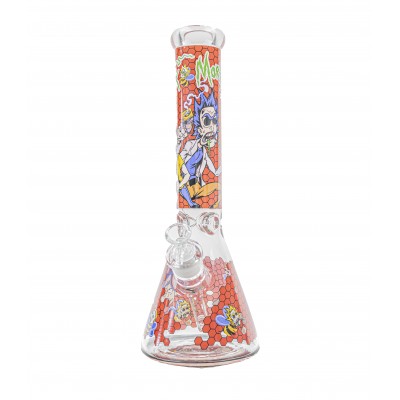 RICK AND MORTY HONEYCOMB DESIGN BEAKER 14inch - RED