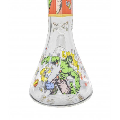 POPEYE AND HULK GLASS BEAKER With ICE CATCHER 14inch