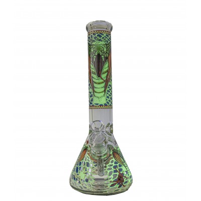 KING COBRA GLASS BEAKER 14inch (GLOW IN DARK) - BLUE