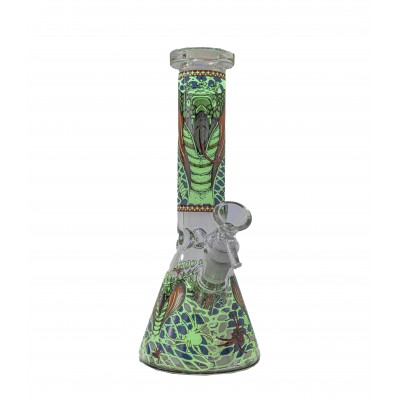 THE KING OF COBRAS GLASS BEAKER 10inch  (GLOW IN DARK)