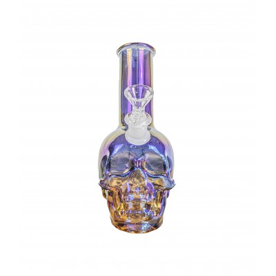 SKULL METALLIC WATER PIPE 8inch