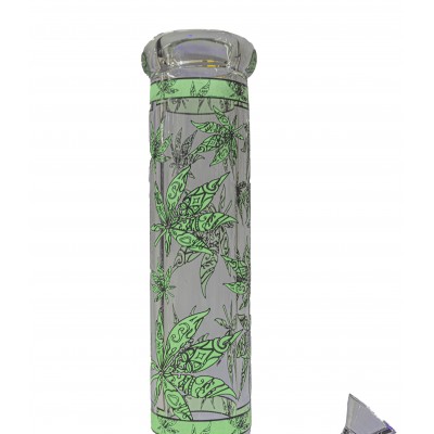 LEAF 420 DESIGN GLASS BEAKER 14inch (GLOW IN DARK)
