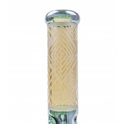 SANDBLASTED GEOMETRIC DESIGN WATER PIPE 13inch