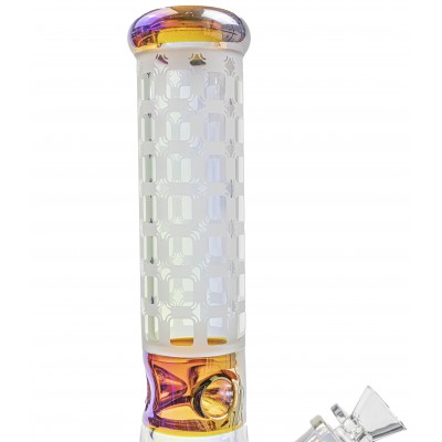 SANDBLASTED GEOMETRIC DESIGN TYPE 2 WATER PIPE 13inch