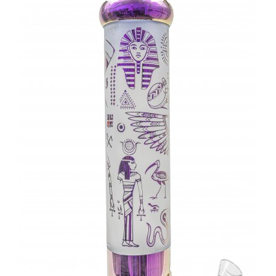 EGYPTIAN SYMBOLS FROSTED GLASS WATER PIPE 14inch