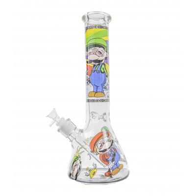 420 MARIO AND LUIGI GLASS WATER PIPE 14inch