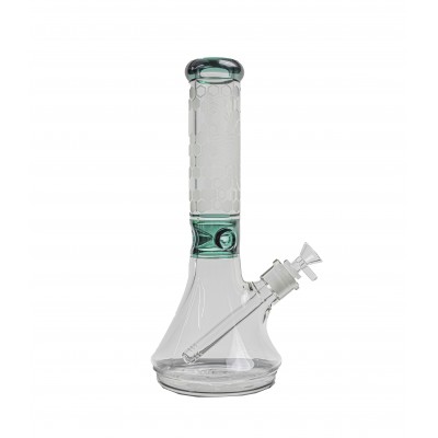 ACID ETCHED HONEY BEE GLASS PIPE 13inch- GREEN