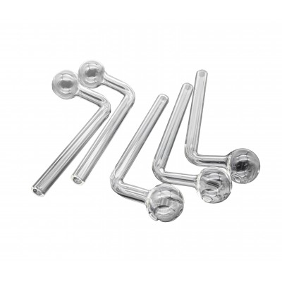 5inch CURVED OIL GLASS PIPE CLEAR 5CT/PK
