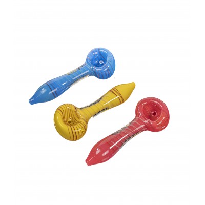 CLEAR BODY SWIRL DESIGN HAND PIPE 5inch 3CT/PK