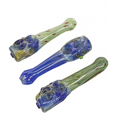 DOUBLE BOWL ICE CUBE HAND PIPE 6inch 3CT/PK