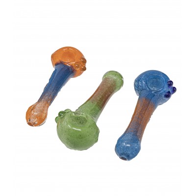 HALO 3 STONE GLASS HAND PIPE 5inch 3CT/PK