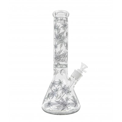 LEAF 420 DESIGN GLASS BEAKER 14inch (GLOW IN DARK)