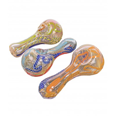 PINK CORAL GLASS HAND PIPE 5inch 1CT