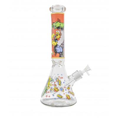 POPEYE AND HULK GLASS BEAKER With ICE CATCHER 14inch