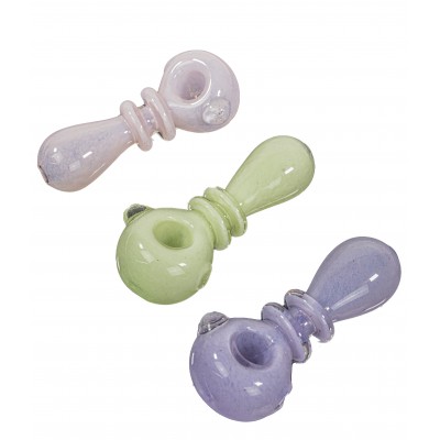 RIBBED NEON TYPE 2 GLASS HAND PIPE 5inch 3CT/PK