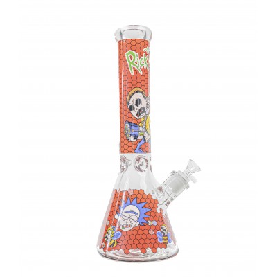RICK AND MORTY HONEYCOMB DESIGN BEAKER 14inch - RED