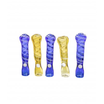 WHITE MARBLED SWIRLED ONE HITTER 3inch 5CT/PK