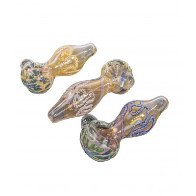 WIDE STEM FLOWER PRINT HAND PIPE 4.5inch 3CT/PK