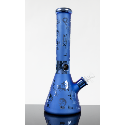 RICK AND MORTY METALLIC MATTE BEAKER 14inch - BLUE