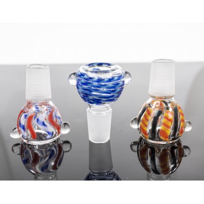 19 MM MALE COLOR GLASS BOWLS 10CT/PK