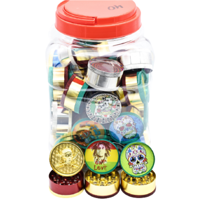 GRINDER 3 PART 50MM ASSORTED MIX - 40CT/JAR