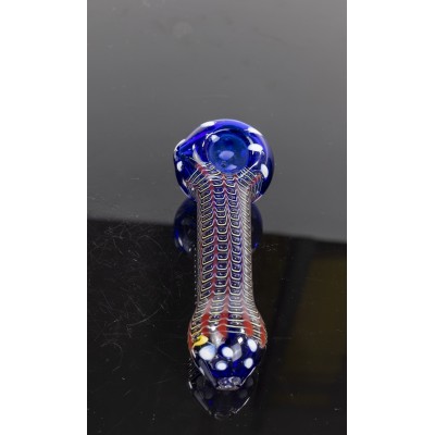 BLUE SHROOM FRACTAL HAND PIPE 5inch