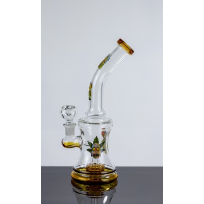 CURVED NECK RICK AND MORTY WATER PIPE 9inch