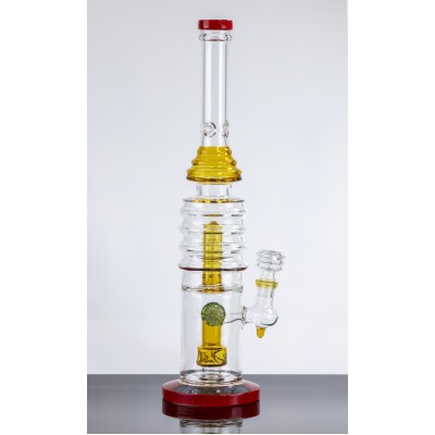 RINGED WATER PIPE WITH DOTTED MARBLE 17inch